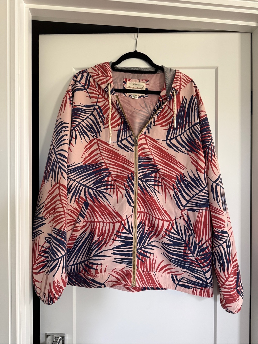 Weatherproof Pink Palm-Print Zip Hoodie Jacket